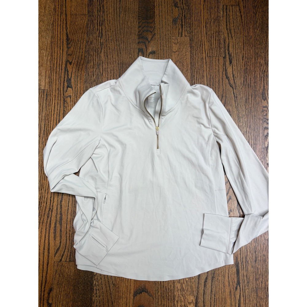 Rhone Course to Court Quarter Zip Pullover Womens Medium Sand Sporty Activewear
